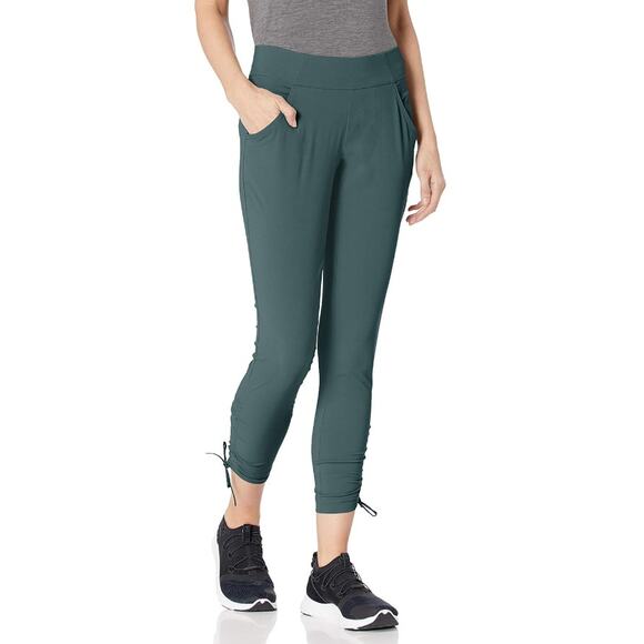 COLUMBIA Anytime Casual Ankle Pant Omni-Shield Cropped Mid Rise Green Size Small - Picture 1 of 10